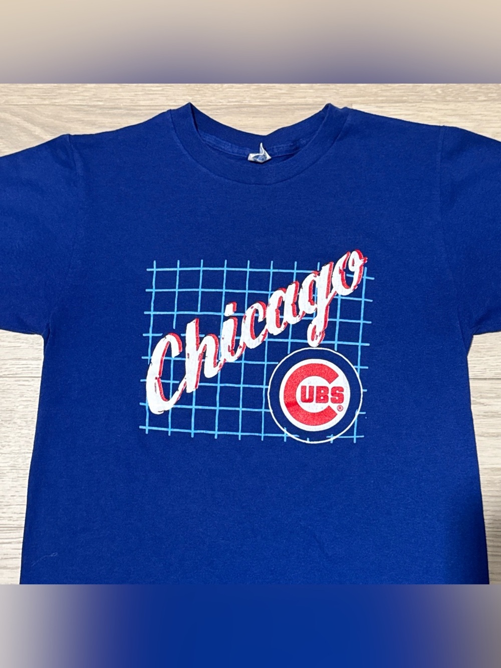 VTG 80s Champion Chicago Cubs Single Stitch T Shirt Large Fits Small Blue USA - Picture 6 of 6